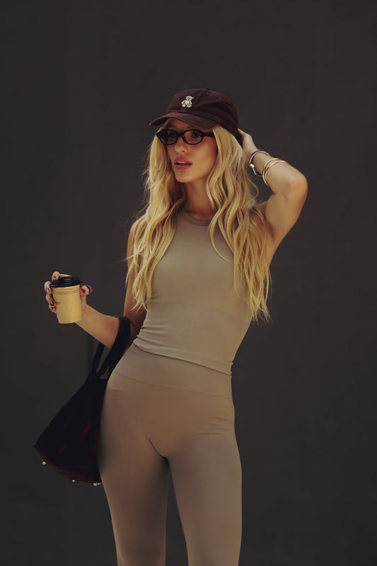 Top Seamless "Taupe" High Neck